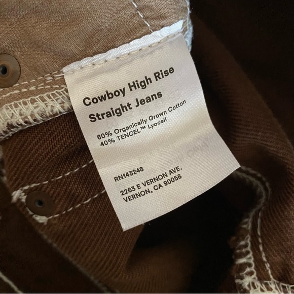 Reformation Cowboy High Rise Straight Jeans chocolate brown - Picture 10 of 13